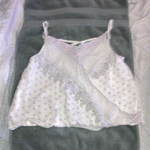 White bandana print crop top